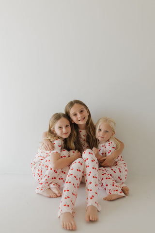 Toddler Short Sleeve Bamboo Lounge Set | Cherry Orchard