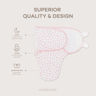 Easy Swaddle Blankets by Comfy Cubs - Pink, Pack of 3