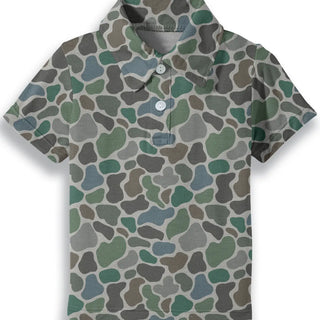 Bamboo Pebble Camo SS Polo Shirt