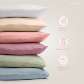 Toddler Pillows with Soft Cotton Pillow Case by Comfy Cubs - Sage