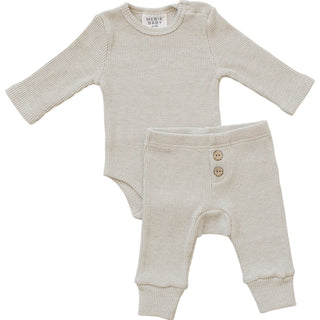 Heather Grey Bodysuit Waffle Set