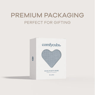 Muslin Bath Robe for Kids, Pacific Blue by Comfy Cubs