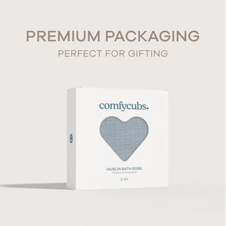 Muslin Bath Robe for Kids, Pacific Blue by Comfy Cubs