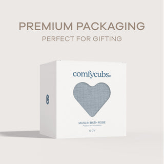 Muslin Bath Robe for Kids, Pacific Blue by Comfy Cubs