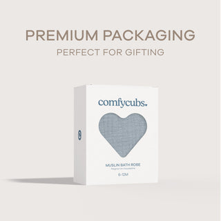 Muslin Bath Robe for Kids, Pacific Blue by Comfy Cubs