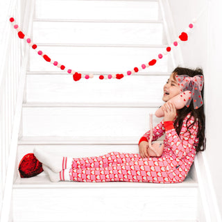 LONG SLEEVE TWO PIECE SET- Red Hearts