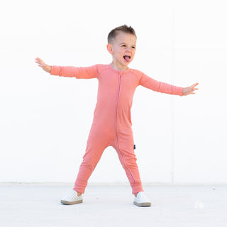 ZIP ROMPER - Red Rock Ribbed