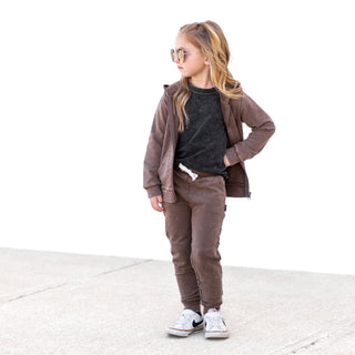 ZIP HOODIE- Bark Snow Wash