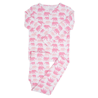 Pink Elephant 2-Piece Pajama Set
