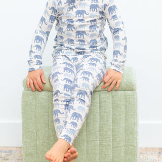 Blue Elephant 2-Piece Pajama Set