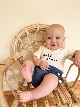 Half Birthday Organic Cotton Short Sleeve Baby Bodysuit