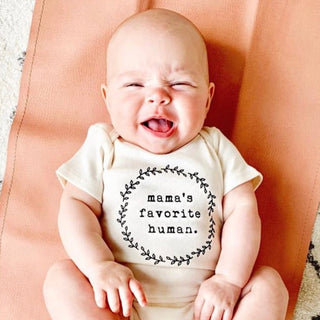 Mama's Favorite Human Organic Cotton Short Sleeve Baby Bodysuit