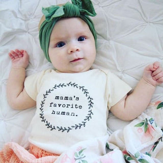 Mama's Favorite Human Organic Cotton Short Sleeve Baby Bodysuit