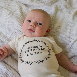 Mama's Favorite Human Organic Cotton Short Sleeve Baby Bodysuit