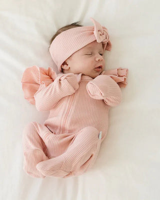 Organic Zip Footie Set | Pink