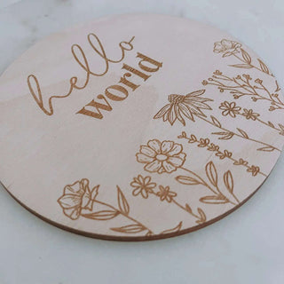 Hello World Floral Print Birth Announcement - Bella Rose Chic Boutique