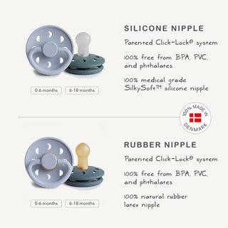 FRIGG Moon Silicone Pacifier 2-Pack