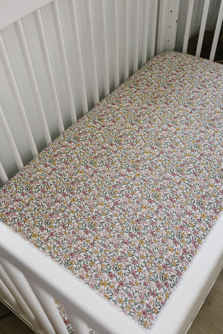 Sunny Petals Muslin Crib Sheet