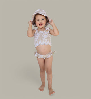 SANDY SHORES DREAM SMOCKED TWO PIECE SWIM SUIT