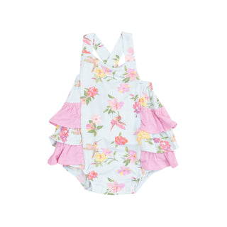 Ruffle Sunsuit - Cute Hummingbirds