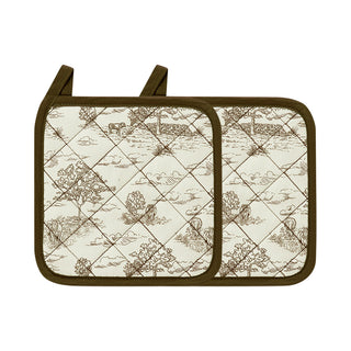 Country Toile Hot Pad Set