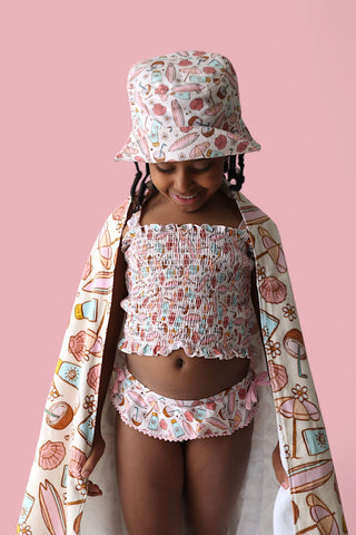 FUN IN THE SUN DREAM SMOCKED TANKINI TWO PIECE SWIM SUIT