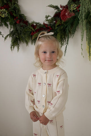 Cardigan & Knit Pant Set | Ribbons