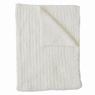 Cream Ribbed Plush Blanket