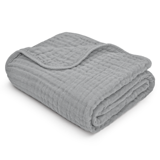 Baby Muslin Blanket in Heather Blue