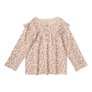Organic Ruffle Sleeve Top Set of 2 - Petal Whispers + Dusty Rose