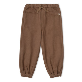 Organic Twill Joggers Pants - Brown
