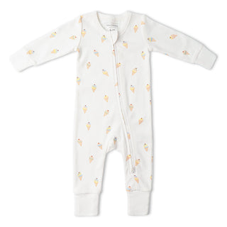 Organic 2-Way Zip Romper - Ice Cream