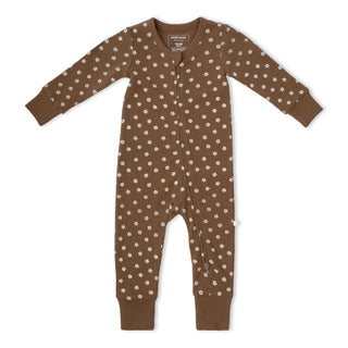 Organic 2-Way Zip Romper - Chestnut Bloom