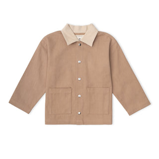 Organic Twill Button Jacket - Taupe