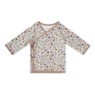 Organic Kimono Top & Footed Pants Set - Woodland Sprig