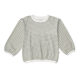 Organic Tee & Pant Slouch Set - Olive Stripes