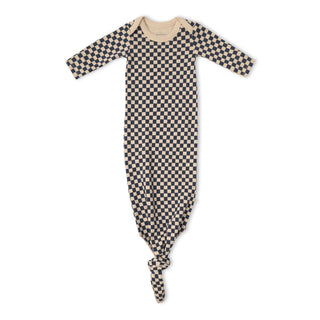 Organic Knotted Baby Gown - Midnight Check