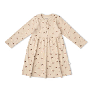 Organic Buttoned Dress - Tiny Bows