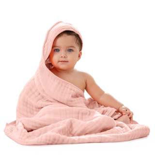 Baby Hooded Towels by Comfy Cubs - Lace Pink