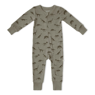 Organic 2-Way Zip Romper - Dinos