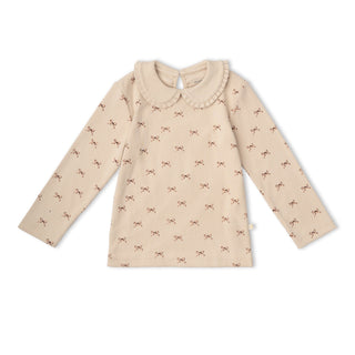 Organic Ruffle Collar Top & Legging Set - Tiny Bows