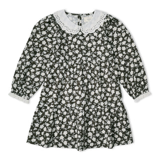 Organic Collar Tiered Dress - Twilight Meadow