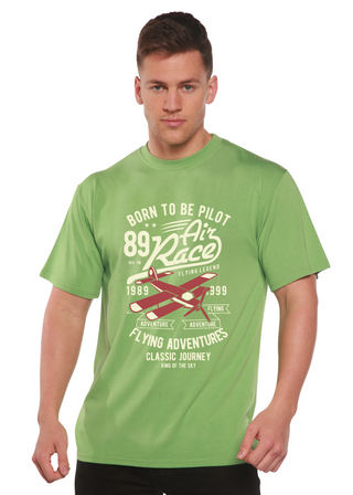 Born To Be Pilot Men's Bamboo Viscose/Organic Cotton Short Sleeve Graphic T-Shirt