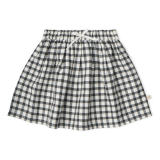 Organic Twill Skirt - Charcoal Plaid