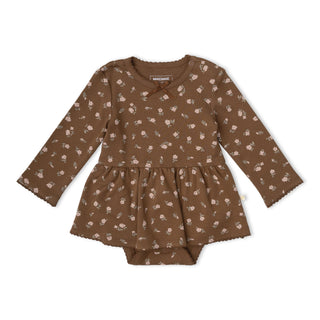 Organic Bodysuit Dress & Leggings Set - Primrose