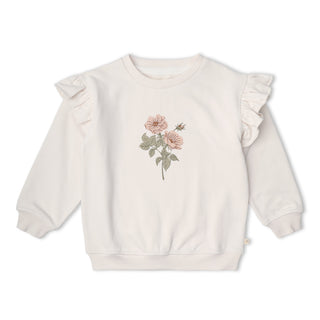 Organic Fleece Ruffle Sleeve Sweatshirt - Bloom