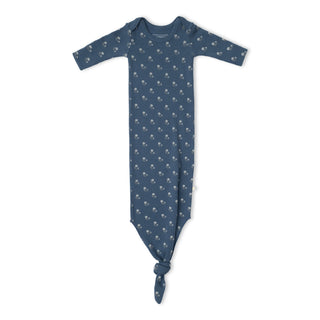 Organic Knotted Baby Gown - Indigo Blossom