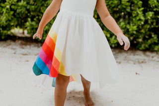 Vivid Rainbow Hi-Lo Dress