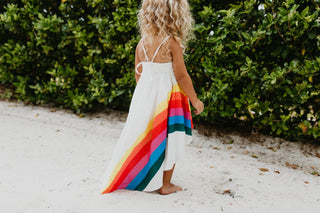 Vivid Rainbow Hi-Lo Dress