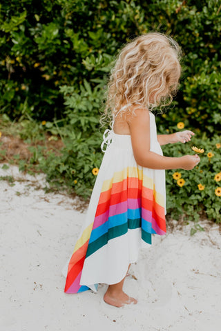 Vivid Rainbow Hi-Lo Dress